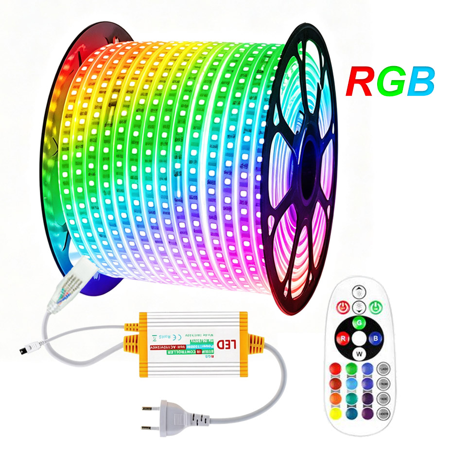 1m-50m 220V RGB LED Strip 5050 - Outdoor Power Strip Weatherproof ulasan dan harga